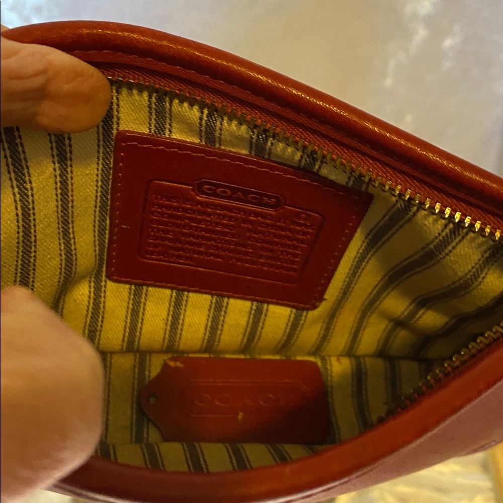 Vintage Coach skinny makeup case/pouch. Dark red in color. - Picture 5 of 9